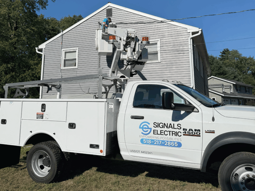 Signals Electric Bucket Truck